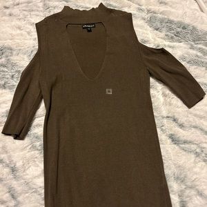 Express Cold shoulder turtleneck sweater